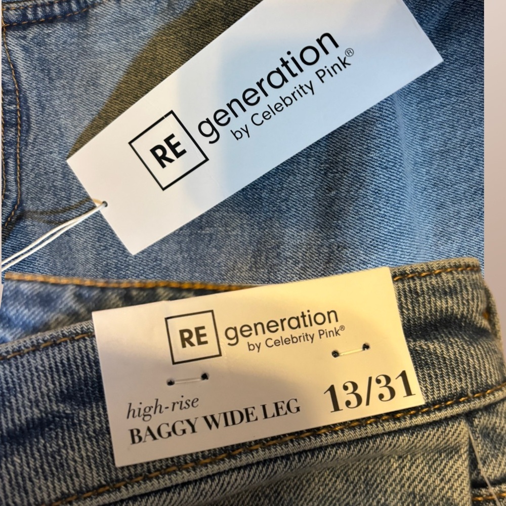 NWT Celebrity Pink REgeneration High Rise Baggy Wide Leg Jeans 13/31 - Picture 5 of 11